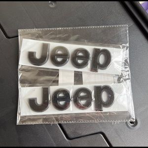 JEEP Emblem Adhesive Replacement Part Matte Black Set Of 2 BRAND NEW